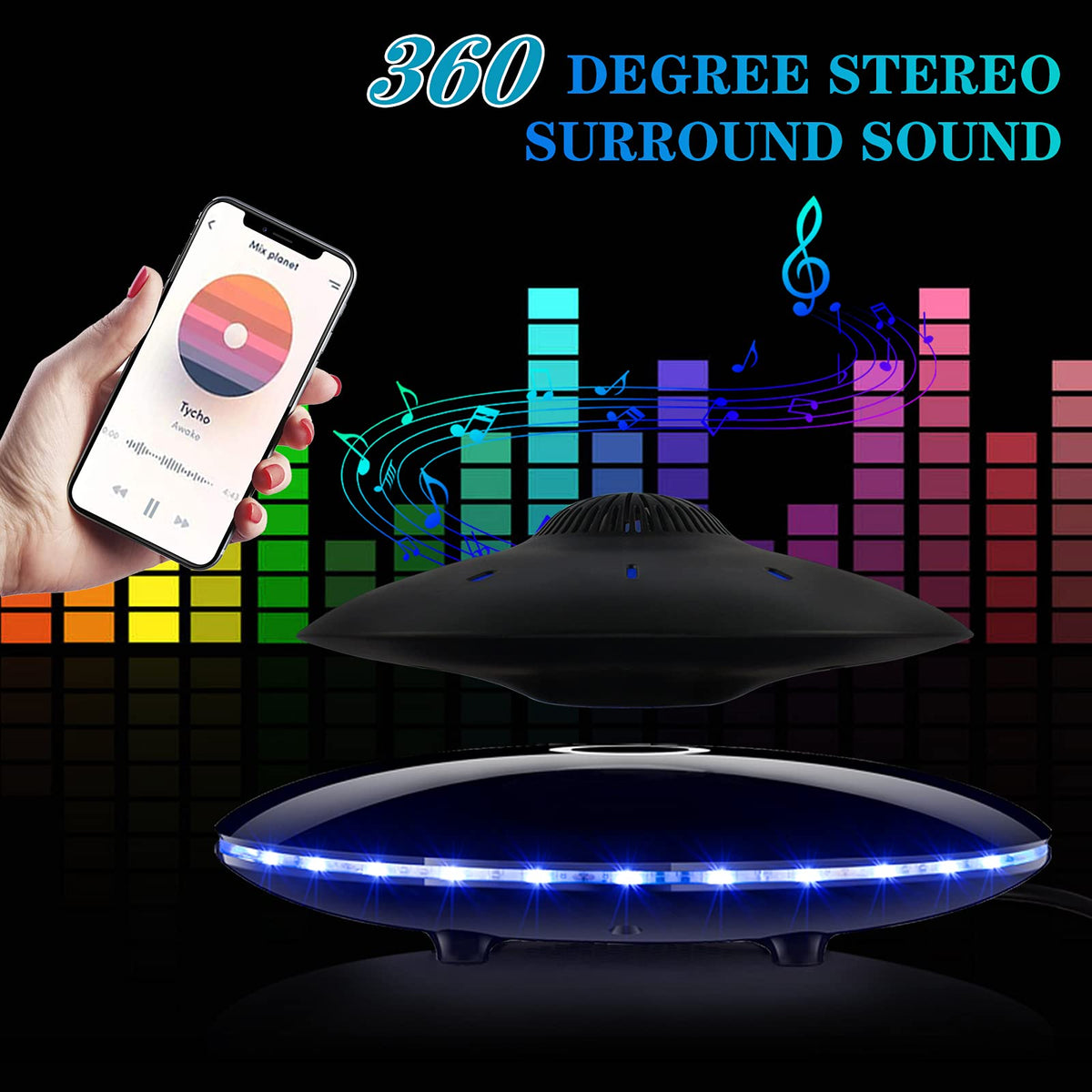 RUIXINDA portable levitating speaker compact size for on-the-go use