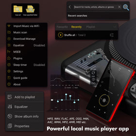 RUIZU offline music app keeps listening even without WiFi.