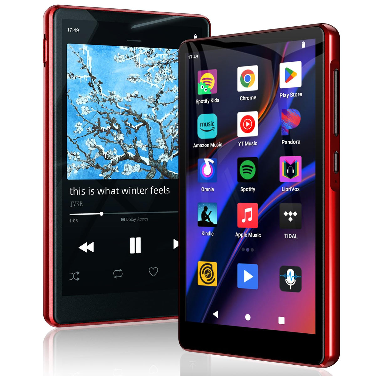 RUIZU Android MP3 Player with Bluetooth and WiFi, premium glass back for a premium feel.