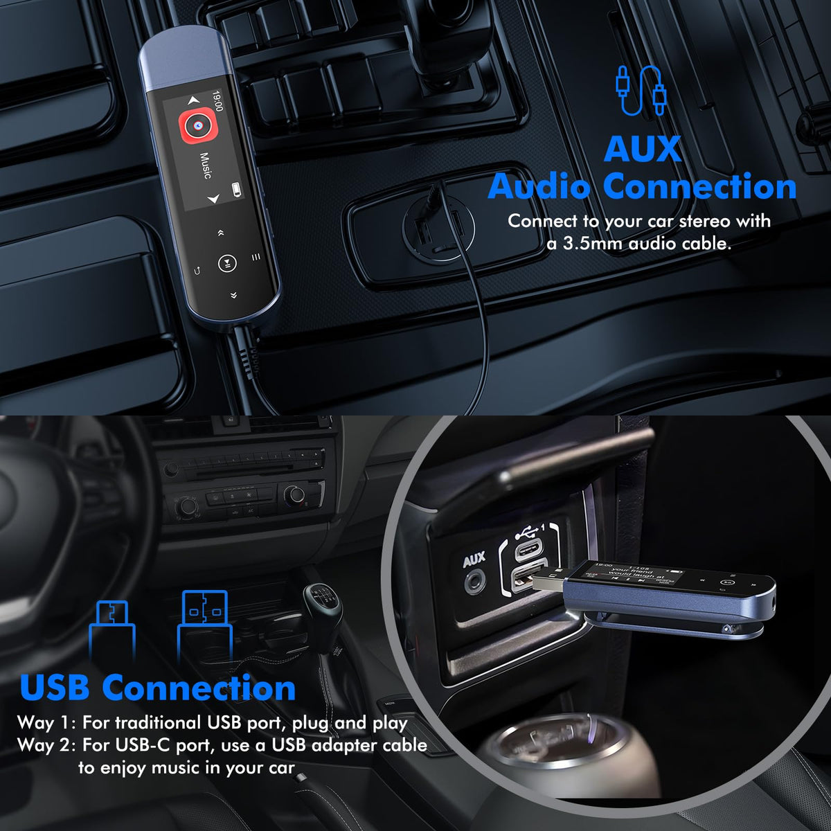 RUIZU clip close-up attached to jacket for stable hands-free workout listening