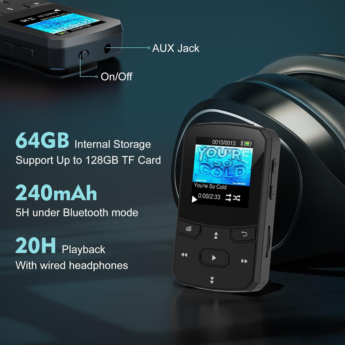 RUIZU side ports and buttons, quick charging and aux connectivity benefit