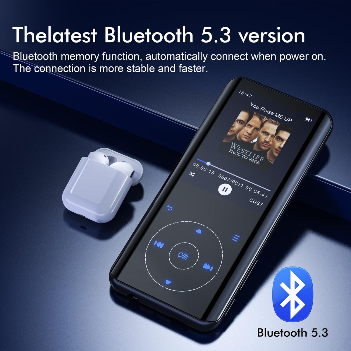 RUIZU on armband during running for secure fit and wireless playback