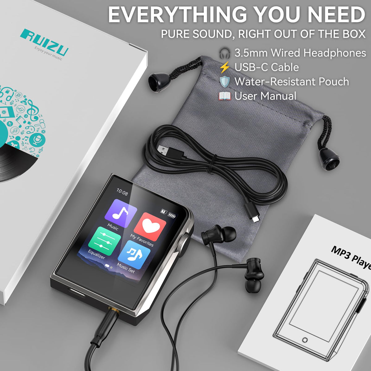 RUIZU packaging and included accessories ready for gifting and immediate use