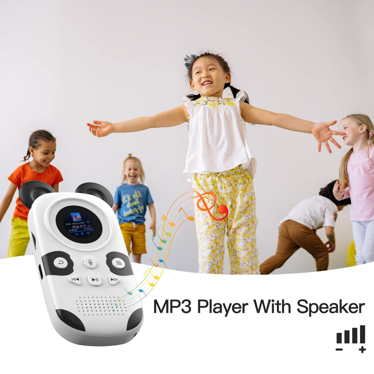 RUIZU panda speaker detail with grille visible and clear audio benefit