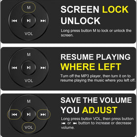 RUIZU display showing voice recorder and FM radio for versatile use