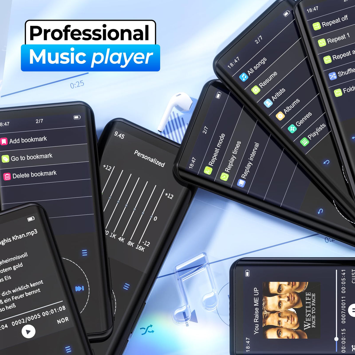 RUIZU in voice recording mode capturing lectures or notes for convenient recall