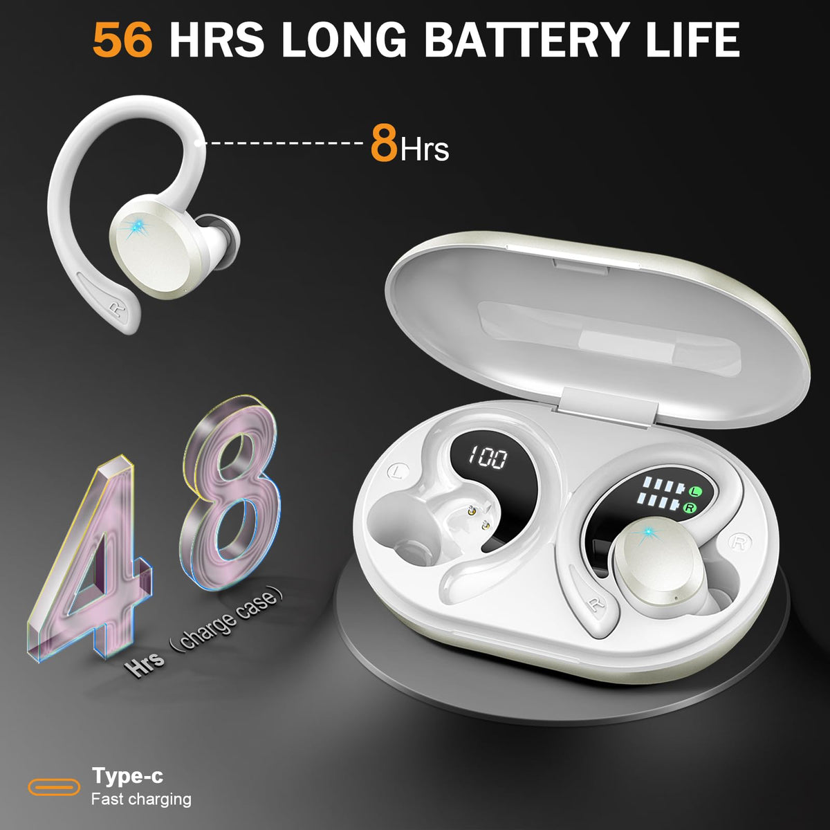Rulefiss earbuds in hand for scale, illustrating compact portable design