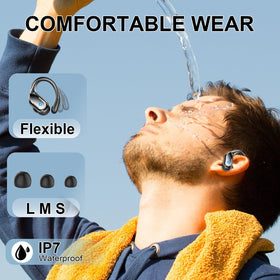 Rulefiss flexible earhooks detail emphasizing comfortable secure fit for workouts