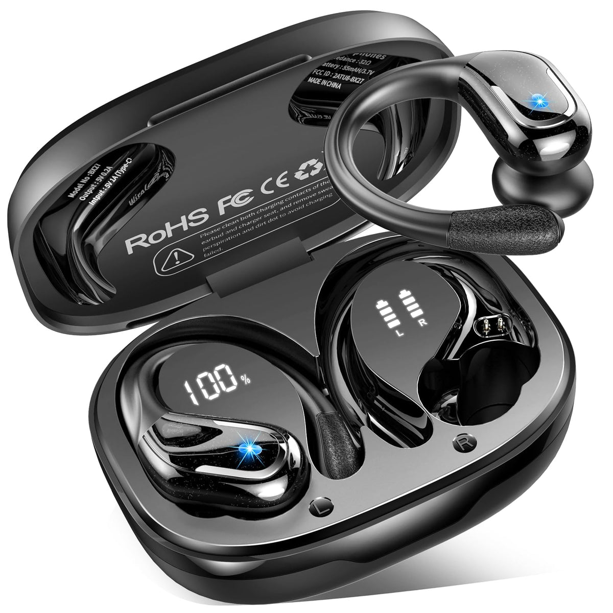 Rulefiss front packaging showing earbuds and case with clear branding and benefit