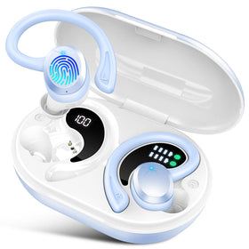 Rulefiss product front packaging showing earbuds and case, highlights portability