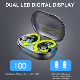 Rulefiss earbuds beside smartphone to show compact scale and pocketability