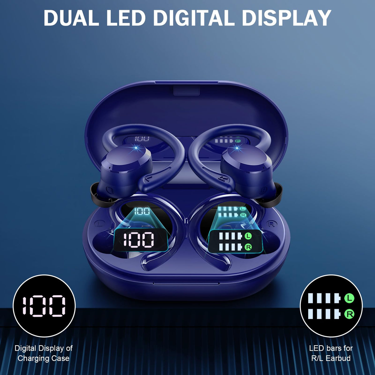 Rulefiss Q38 earbuds worn during running showing secure fit and sweat resistance benefits