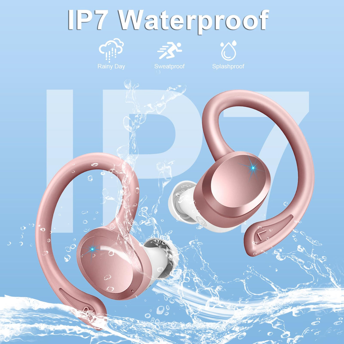 Rulefiss earbuds and case next to smartphone, showing compact size and portability