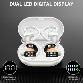 Rulefiss earbuds during outdoor run, displaying IPX7 sweat protection benefit