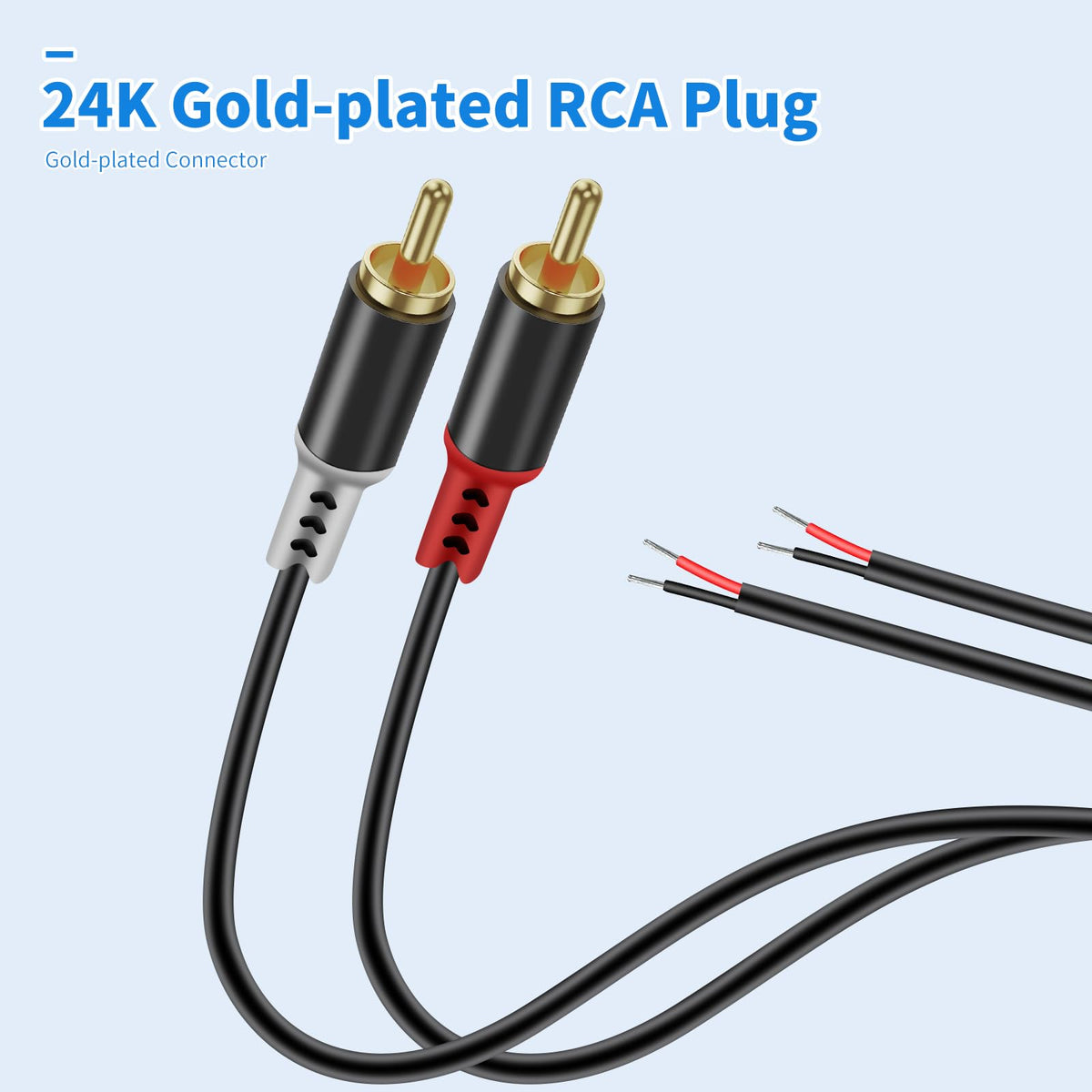 RULGOI RCA gold-plated plug resists corrosion for better contact.
