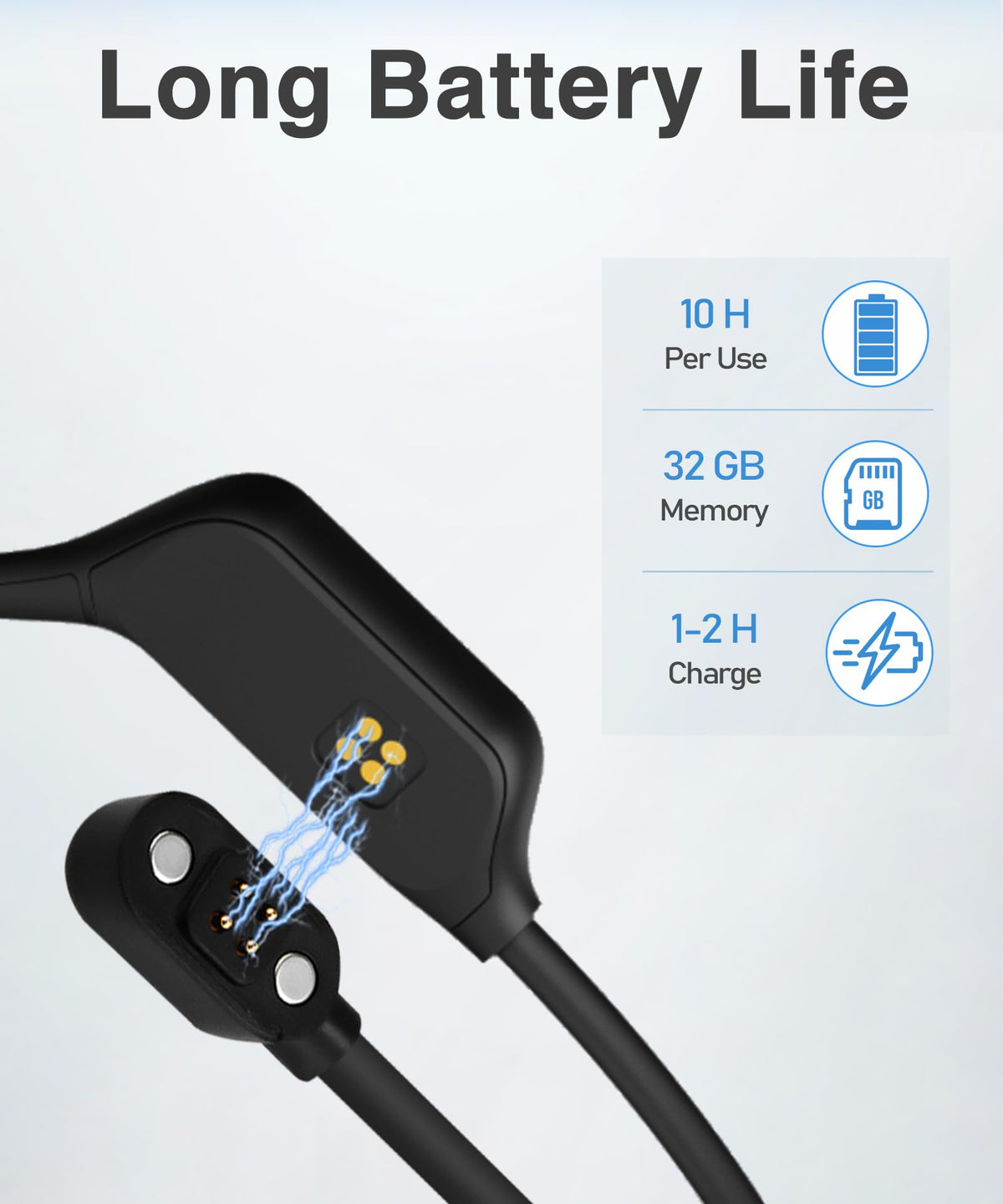 Rumatas 32GB memory storage lets you store music on the go.