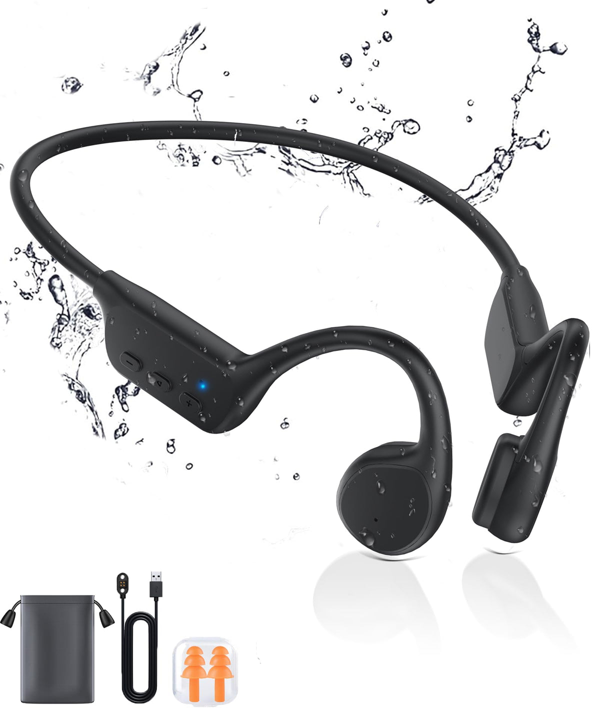 Rumatas bone conduction headphones with open-ear design for safe outdoor workouts.