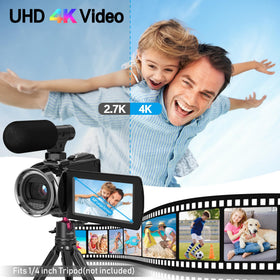 Rumyums camcorder with 270-degree flip screen for flexible selfies