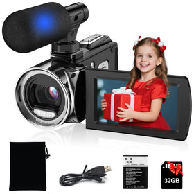 Rumyums 4K video camera with 18x zoom for sharp travel memories