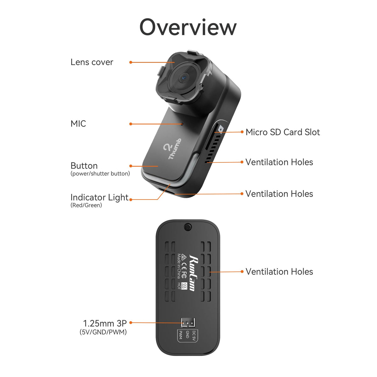 RunCam Thumb 2 external power setup enabling continuous recording during flights