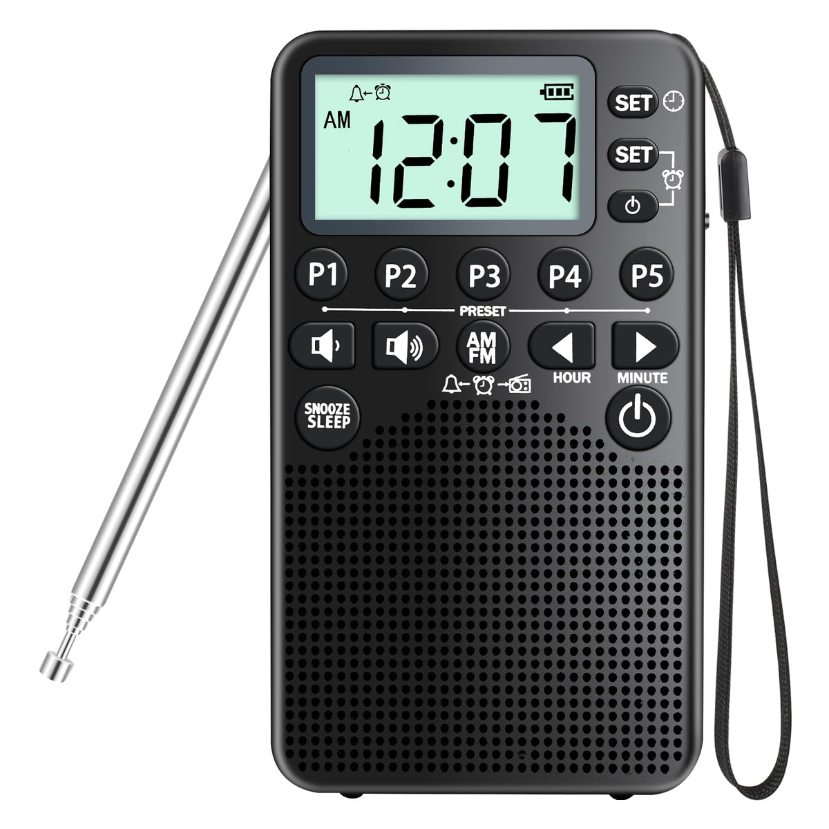 RunningByte pocket radio with digital tuning dial for stable AM/FM reception.