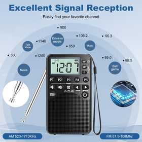 RunningByte pocket radio built in loud speaker for clear audio on the go.
