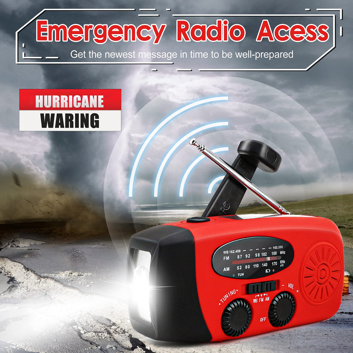 RunningSnail Emergency Radio hand crank demonstrates reliable manual power.