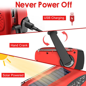 RunningSnail Emergency Radio LED flashlight brightens dark areas during emergencies.