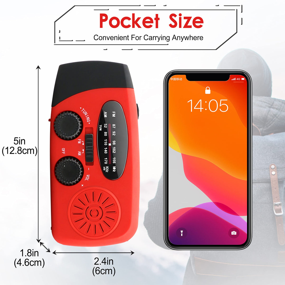 RunningSnail Emergency Radio USB charger powers essential devices.