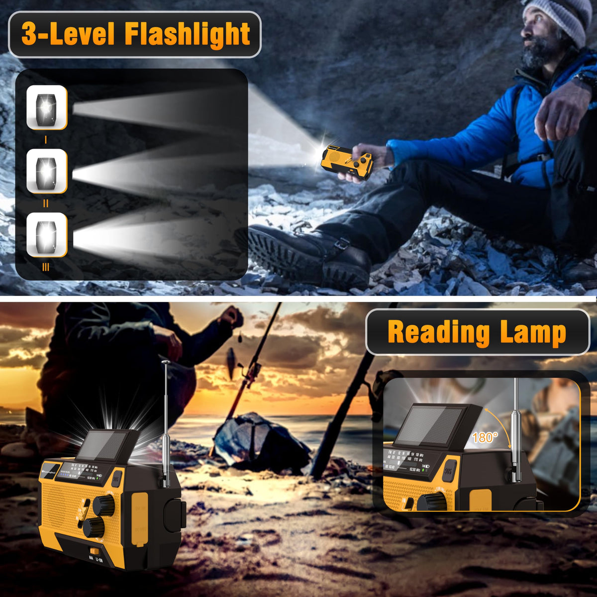 RunningSnail placed next to smartphone to show scale and emergency charging capacity