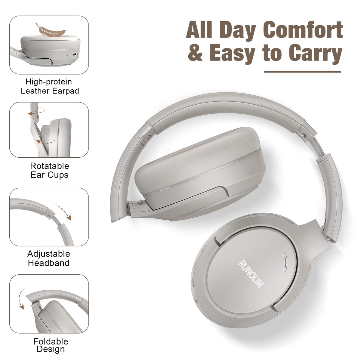 RUNOLIM connected with 3.5mm audio cable, ensures uninterrupted wired playback
