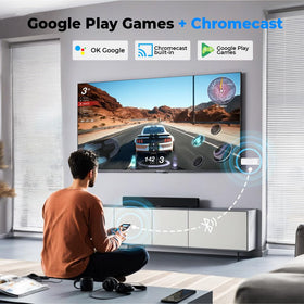 RUPA TV stick in a living room setting streaming 4K content showing improved viewing experience