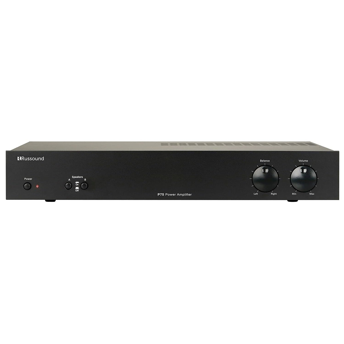 Russound P75 2x60W amplifier front panel for quick zone tuning.
