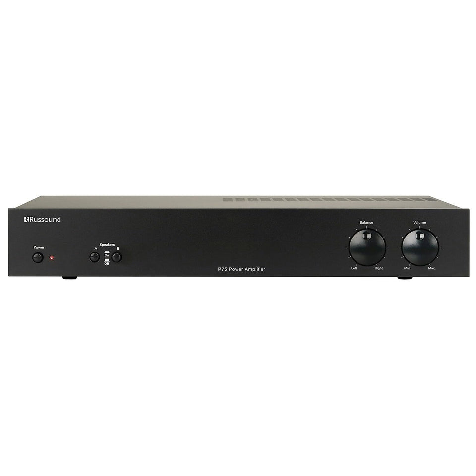 Russound P75 2x60W amplifier front panel for quick zone tuning.