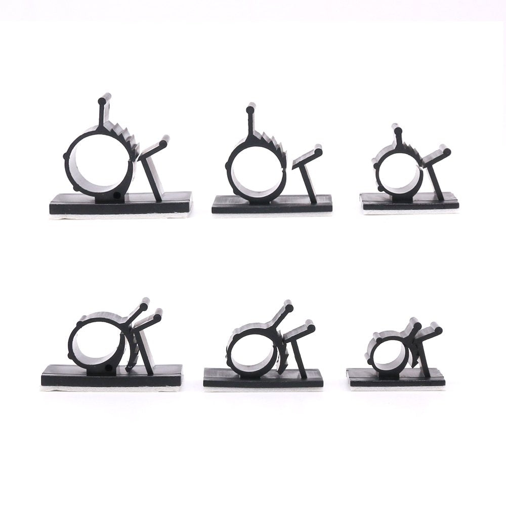 Rustark black cable clamps in S/M/L fit various cables.