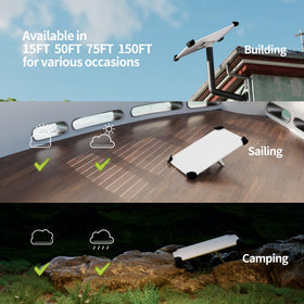 RVMARINEPAT Starlink Gen 3 150ft ethernet cable for long-distance outdoor setups