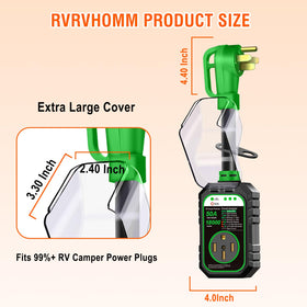 RVRVHOMM detailed LED indicator panel showing diagnostic lights to verify safe shore power quickly