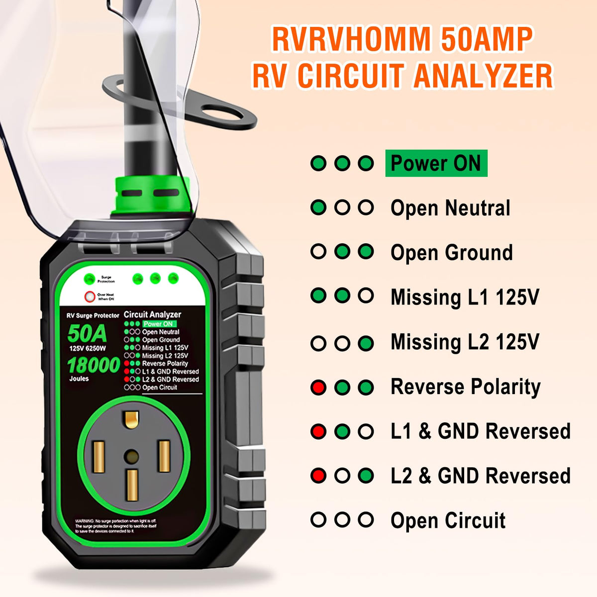 RVRVHOMM boxed product with user manual highlighting included documentation and 3-year warranty benefit