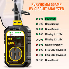 RVRVHOMM circuit analyzer indicators show wiring status at a glance