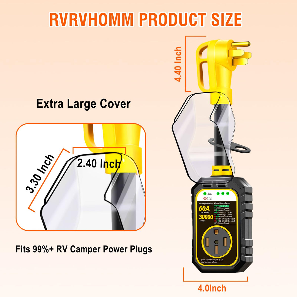 RVRVHOMM IP68 waterproof cover safeguarding the unit outdoors