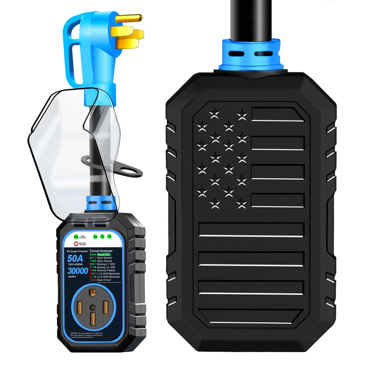 RVRVHOMM package includes one 50A surge protector for RV setup.