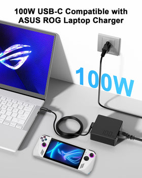 Ryaobwu 100W USB-C charger with included AC cord for easy setup.