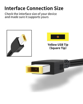 Ryaobwu 135W charger angled-tip for easy plug-and-play with ADL135NLC3A.