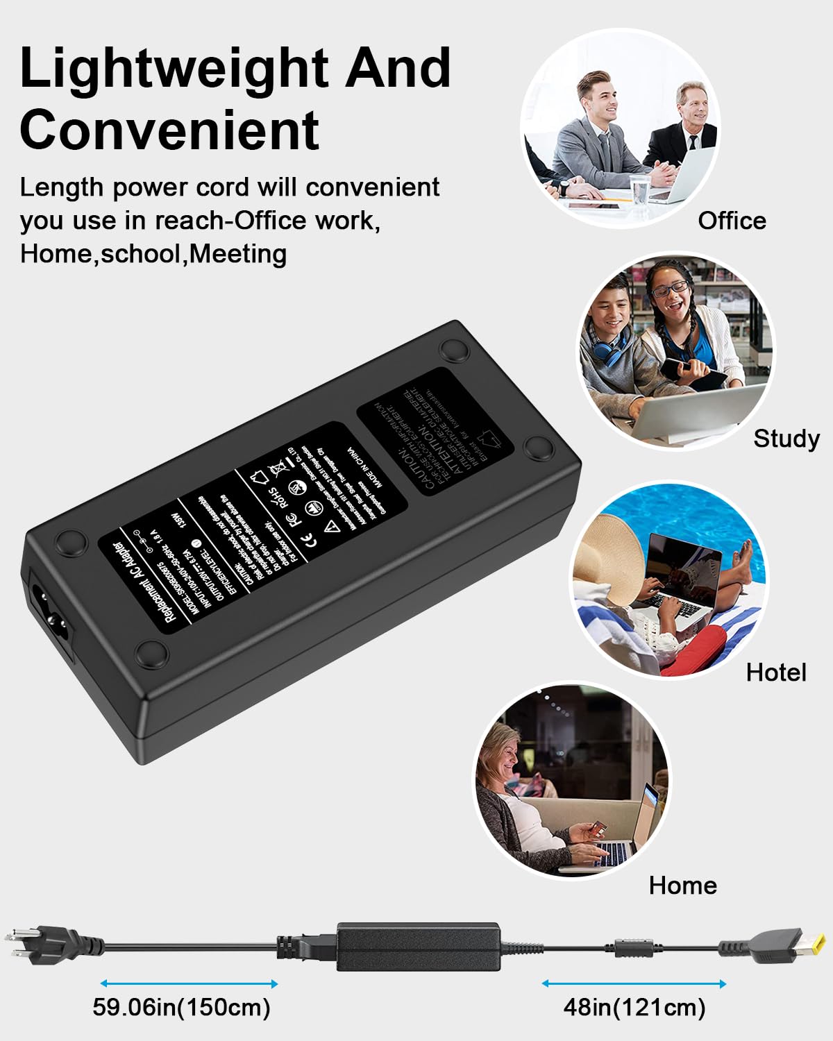 Ryaobwu 135W charger in-use with a laptop during work.