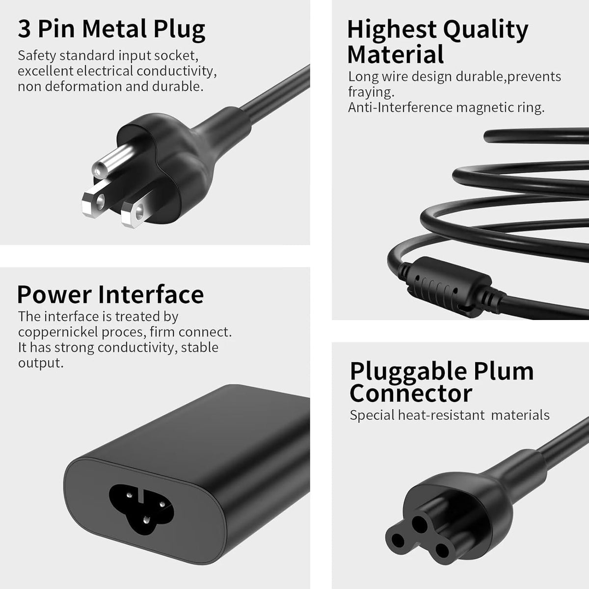 Ryaobwu 65W AC cord included for plug-and-go setup