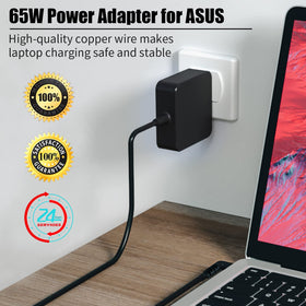 Ryaobwu 65W charger for Asus S400C; broad model compatibility