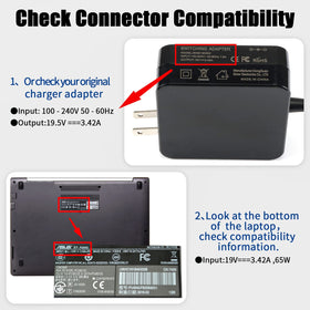 Ryaobwu 65W power supply for Asus TP500L; worldwide input compatible