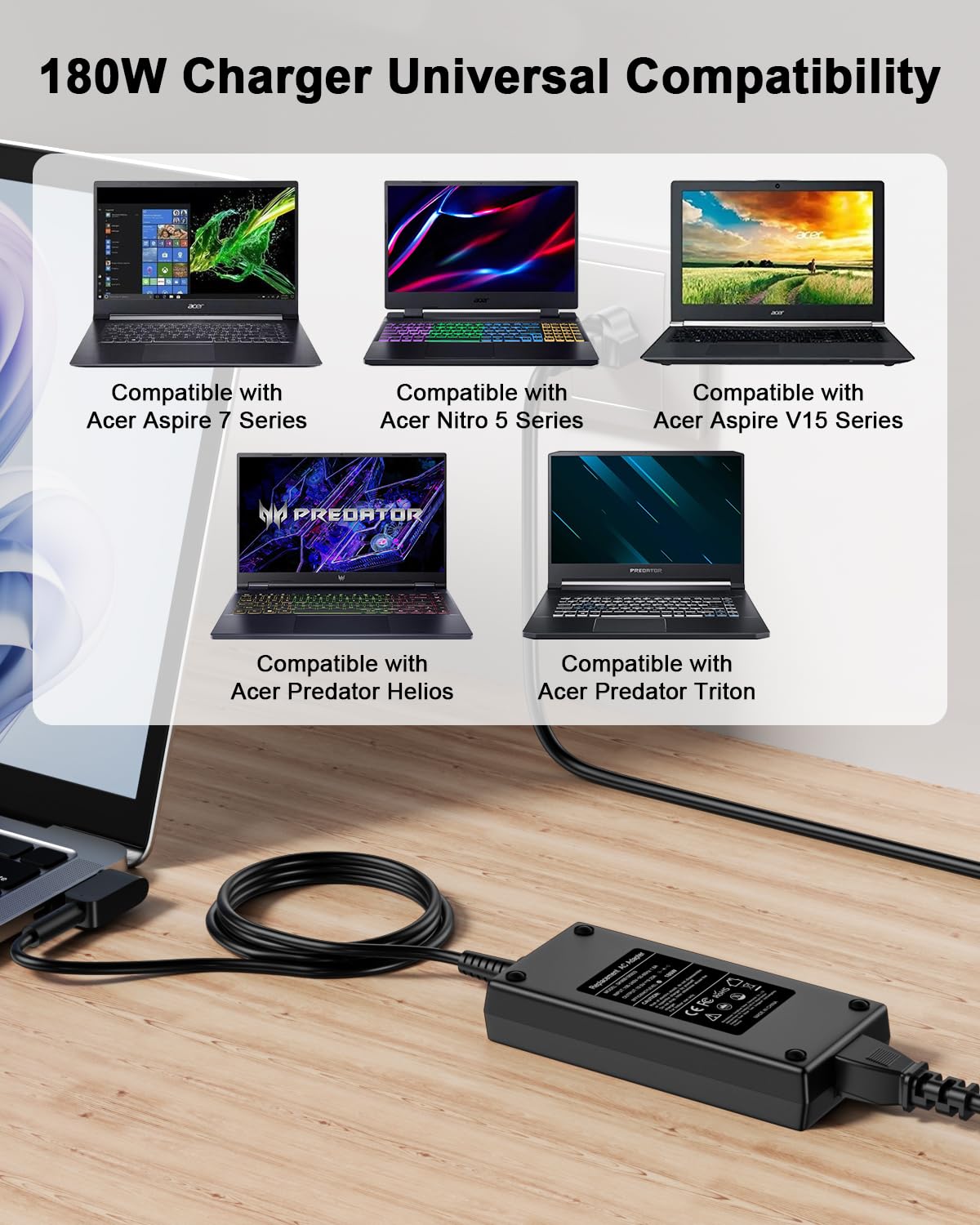 Ryaobwu detachable power cord connection demonstrating easy replacement
