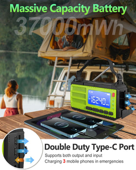 Rychi integrated solar panel top capturing sun to recharge battery outdoors