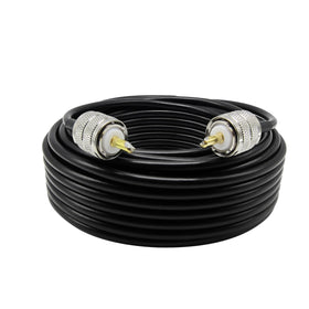 Rydocyee CB coax cable 50ft coiled showing copper core and sturdy build